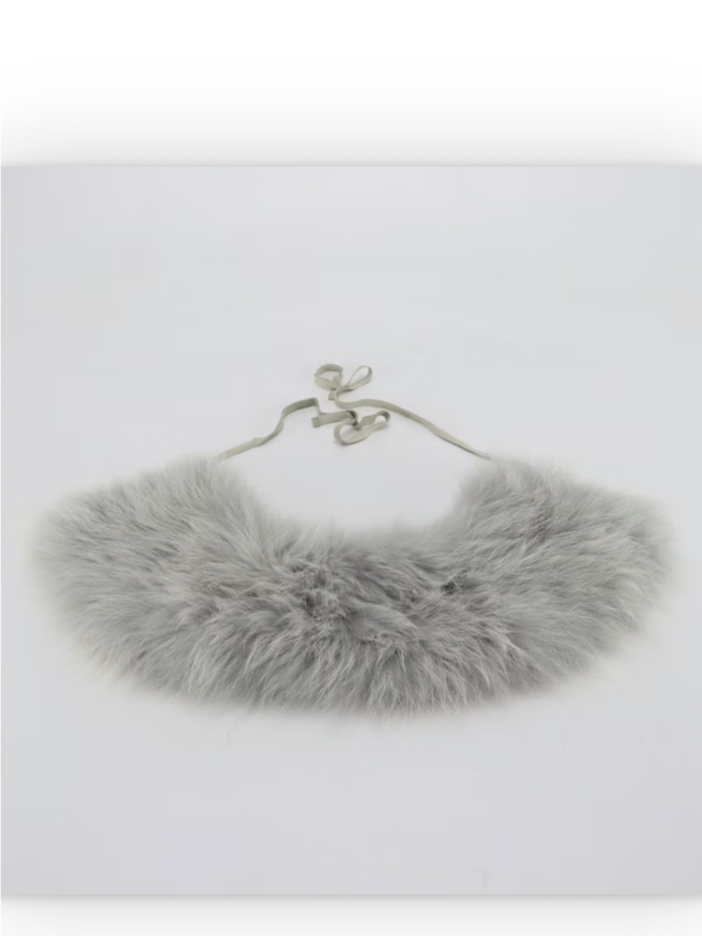 Prada Dyed Fox Fur Collar Tie in Light Gray